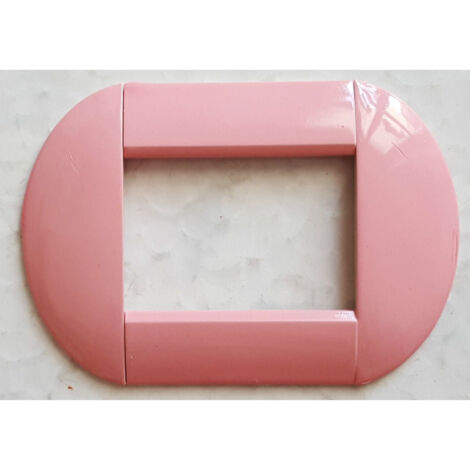 TrAdE Shop Traesio - Placca Placche Placchette Compatibili Living International Light Bombate Bticino - Rosa -4 fori     -
