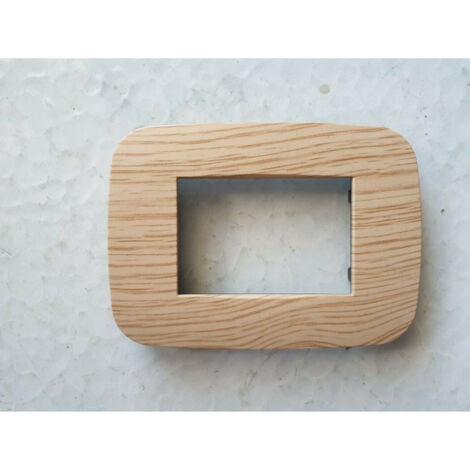 TrAdE Shop Traesio - Placca Placchetta Placchette Compatibili Per Serie Axolute Bticino Colorate Fori - Legno Chiaro -3 fori     -