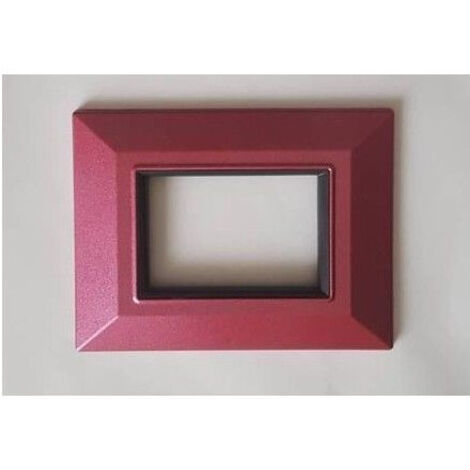 TrAdE Shop Traesio - Placca Placchetta Placchette Compatibili Per Serie Axolute Bticino Colorate Sq - Rosa Metallizzato -3 fori -