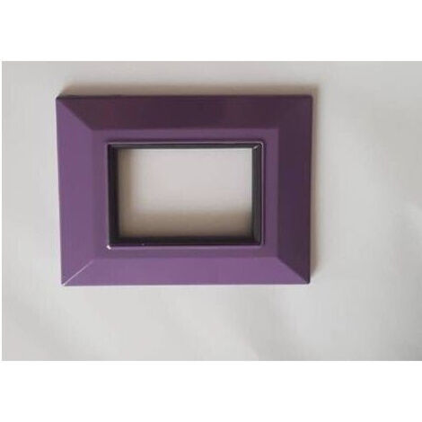 TrAdE Shop Traesio - Placca Placchetta Placchette Compatibili Per Serie Axolute Bticino Colorate Sq - Viola -3 fori -