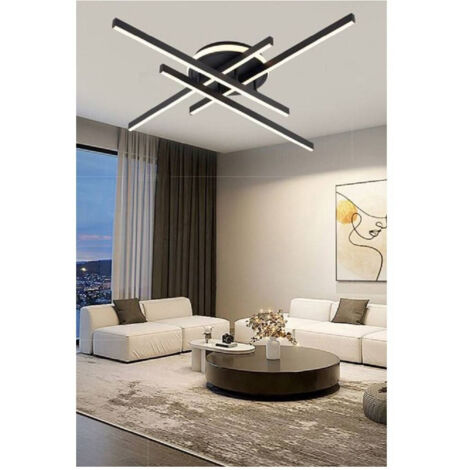 TrAdE Shop Traesio - Plafoniera A Led 45 W Nero Da Soffitto Lampadario Luce 6500k 4000k 3000k Pn-21n - -Bianco Freddo -