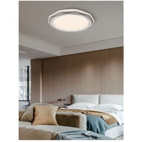 TrAdE Shop Traesio - Plafoniera Led 46w Dimmerabile Con Superfice Sfaccettata Luce 6500k 4000k - -Bianco Naturale -