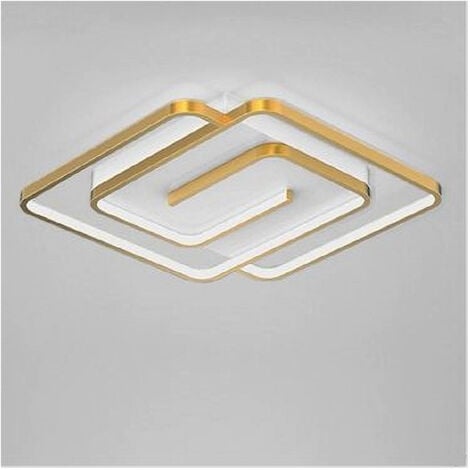 TrAdE Shop Traesio - Plafoniera Led 48w Quadrata Spirale Vortice Oro Lampadario Soffitto Luce 6500k 70661 -