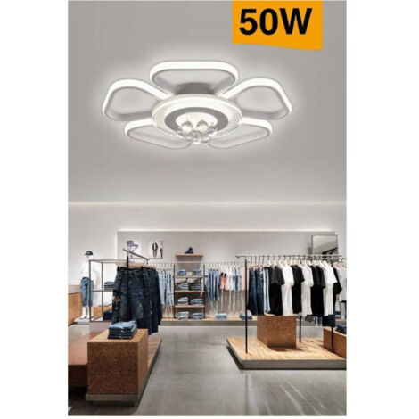 TrAdE Shop Traesio - Plafoniera Led 50w Forma Fiore Con Pendenti Moderna Luce 6500k 3000k 4000k C42-b - -Bianco Naturale -