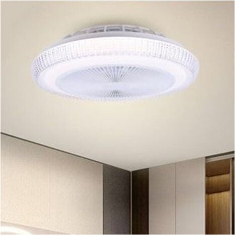 TrAdE Shop Traesio - Plafoniera Soffitto Led Lampadario Con Ventilatore Telecomando Luce 3000-6500k 42279