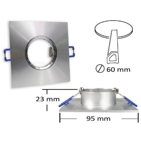 TrAdE Shop Traesio - Porta Faretto Da Incasso Quadrato Supporto Per Luci Faretti Gu10 Portafaretto P9 - Grigio