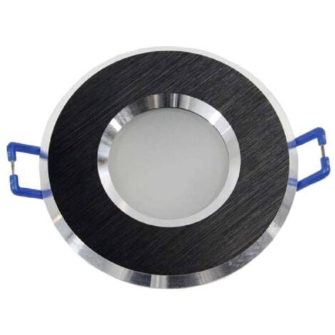 TrAdE Shop Traesio - Porta Faretto Incasso Per Doccia Impermeabile Ip44 Supporto Faretti Gu10 Luci P4 - Nero