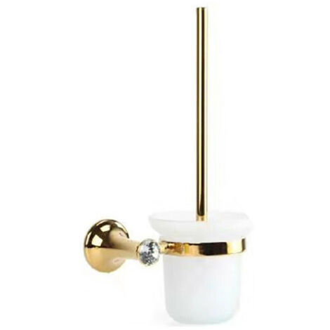 TrAdE Shop Traesio - Portascopino Sospeso Dorato Oro Supporto Casa Arredo Bagno Porta Scopino Dgo-104 -