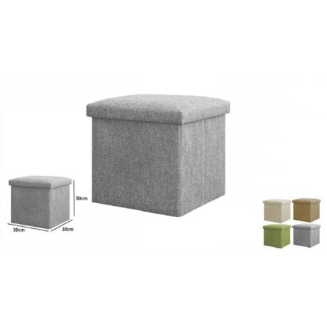 TrAdE Shop Traesio - Pouff Puff Pouf Contenitore Imbottito Con Seduta In Tessuto 30 X 30 X 30cm 69585 -