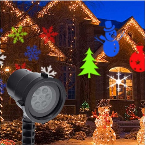 TrAdE Shop Traesio - Proiettore Laser Led Rgb Natale Per Esterno Giochi Di Luce Disegni Natalizi -