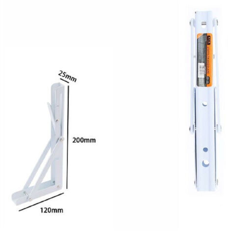 TrAdE Shop Traesio - Reggimensola Supporto Staffa In Metallo Pieghevole Regolabile 20x12x2.5cm 07916 -