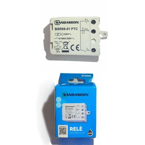 TrAdE Shop Traesio - Relè Ad Impulsi 230v 10a Sandasdon Bsr06 Per Comando Luci Da Più Punti -
