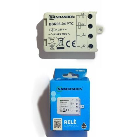 TrAdE Shop Traesio - Relè Ad Impulsi Commutatore 230v 10a Sandasdon Bsr06-04 -