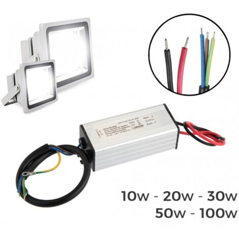 TrAdE Shop Traesio - Ricambio Led Driver 10w 20w 30w 50w Per Faro A Led Corrente Continua Alluminio - 30 Watt