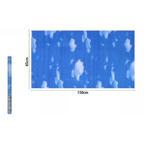 TrAdE Shop Traesio - Rotolo Pellicola Adesiva Per Parete Cielo Nuvole 45 X 150 Cm Parati Casa 71297 -