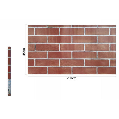 TrAdE Shop Traesio - Rotolo Pellicola Adesiva Pvc Effetto Mattoni 45cmx2mt Mobili Casa Cassetti 71279 -