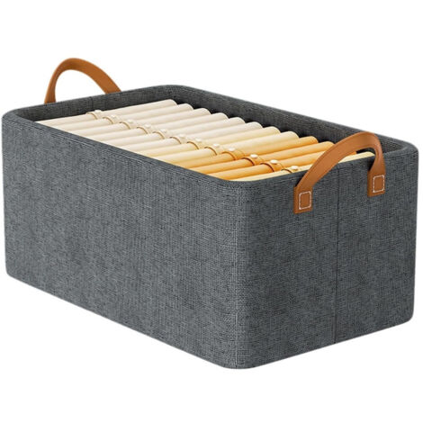 TrAdE Shop Traesio - Scatola Portaoggetti Pieghevole Organizer Portatile Tessuto Telaio In Metallo 47x28x20cm -