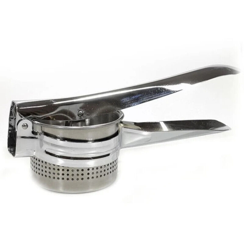 TrAdE Shop Traesio - Schiacciapatate A Pressione In Acciaio Inox Con Doppia Foratura Per Purè Passati 27 Cm -