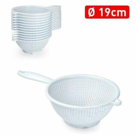 TrAdE Shop Traesio - Scolapasta Colino Setaccio Rotondo In Plastica Diametro 19cm Con Manico Cucina -