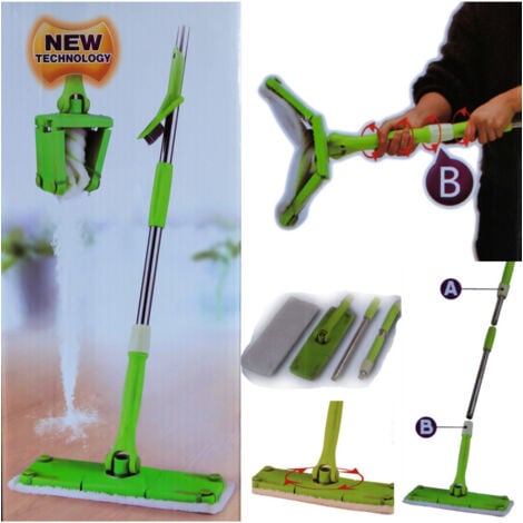 TrAdE Shop Traesio - Scopa Strizza Mop Twist Lava E Asciuga Pavimenti Parquet Marmo Panno Microfibra -