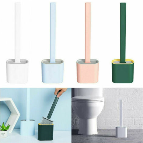 TrAdE Shop Traesio - Scopino Per Wc Bagno Spazzola Per Pulizia In Silicone Con Portascopino Da Muro -
