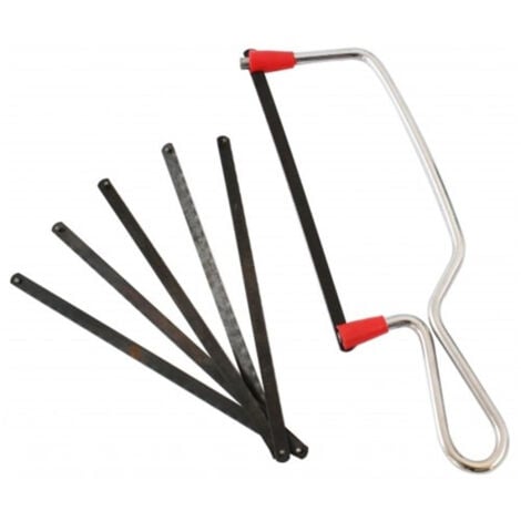 TrAdE Shop Traesio - Seghetto Per Metallo Manuale Lama 15cm Archetto In Acciaio Con 2 Lame Ricambio -