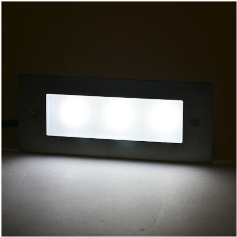 TrAdE Shop Traesio - Segna Passi Segnapasso Calpestabile Ip44 A Led 3w Faretto Faro A Muro Parete - -Bianco Freddo      -