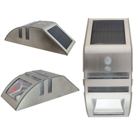 TrAdE Shop Traesio - Segnapassi Lampada Luce Led Con Pannello Solare Ricaricabil Sensore Crepuscolare -