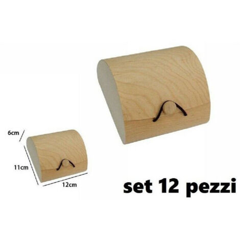 TrAdE Shop Traesio - Set 12 Scatole Box Astuccio In Legno Decoupage Portagioie Cofanetto 53486a -