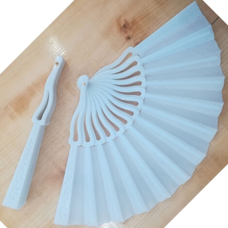 60 Ventagli In Bamb&ugrave; E Carta Bianca - 23 Cm Chiusi, 42 Cm Aperti, Per Matrimoni, Eventi, Segnaposto