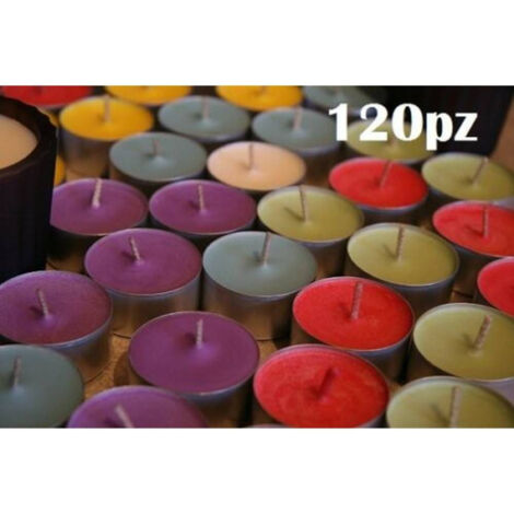 TrAdE Shop Traesio - Set 120 Pezzi Candele Colorate Assortite Profumate Fragranza Tealight Lumini -