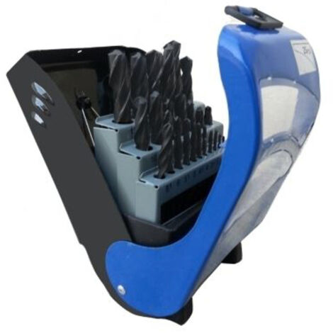 TrAdE Shop Traesio - Set 19 Punte Per Trapano In Titanio Kit Punte Ferro Misure 1 A 10 Cm Con Custodi -
