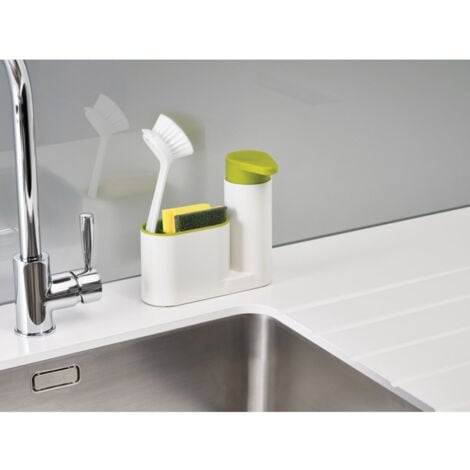 TrAdE Shop Traesio - Set 2 Pz Organizer Per Lavello Dispenser Di Sapone Liquido + Contenitore Spugne -