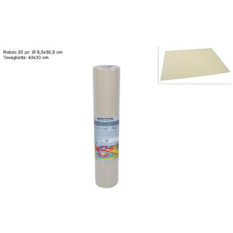 TrAdE Shop Traesio - Set 20 Pezzi Tovagliette Tovaglie A Strappo Runner Tnt Rullo 30 X 40 Cm Beige -