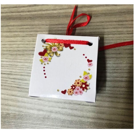 TrAdE Shop Traesio - Set 24 Bomboniera Scatola Bianco Rosso Carta Lucida Portaconfetti Riso Matrimoni -