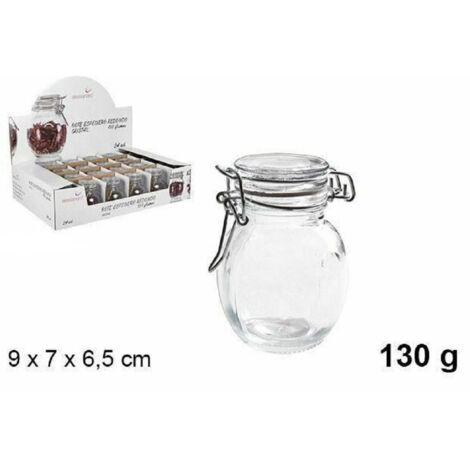TrAdE Shop Traesio - Set 24 Pezzi Barattolo Barattolino Vasetto Con Tappo Porta Spezie Vetro 130 Gr -