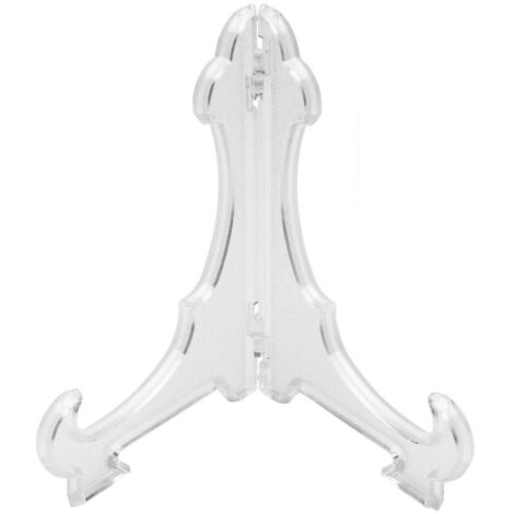 TrAdE Shop Traesio - Set 3 Pezzi Espositore Plastica Supporto Pieghevole Tavolo Gancio Piatti Quadri -