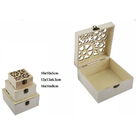 2 Scatoline Tesoro Legno Vintage - Mini Cofanetti Per Gioielli, Design Mappa E Uva, Rosso E Bianco - Foto 13