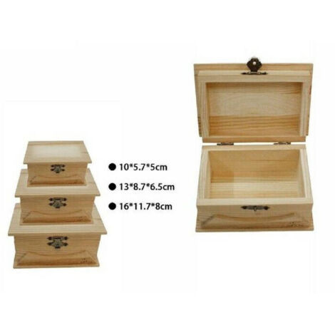TrAdE Shop Traesio - Set 3 Scatole In Legno Decoupage Tris Matrioska Scatola Cofanetto Ly-3038 -