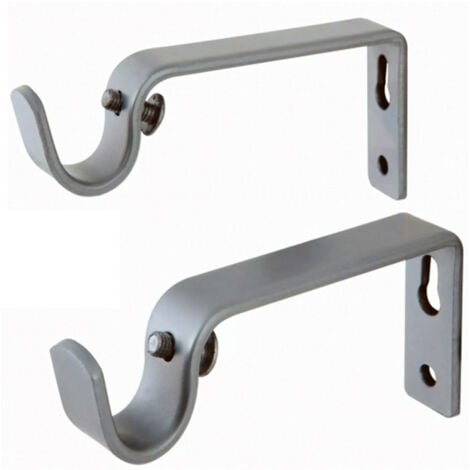 TrAdE Shop Traesio - Set 4 Ganci Gancio Supporto Per Bastone Tenda Max 2 Cm Acciaio Fissaggio Parete -