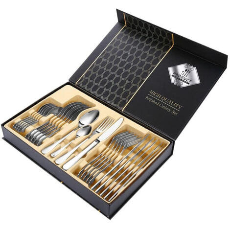 Set di posate in acciaio inox Nivella: coltello, forchetta, cucchiaio da minestra e cucchiaino da caffè. Con bordo in perle placcato oro. Come la modella Britta. - Italia Set di posate in acciaio inox Nivella: coltello, forchetta, cucchiaio da minestra e cucchiaino da caffè. Con bordo in perle placcato oro. Come la modella Britta. - Italia