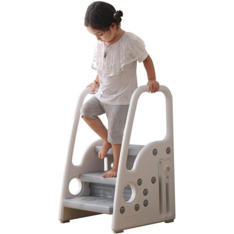 TrAdE Shop Traesio - Sgabello Per Bambini Piccoli Scala A Pioli Per Bagno Cucina Toilette Con Manici -