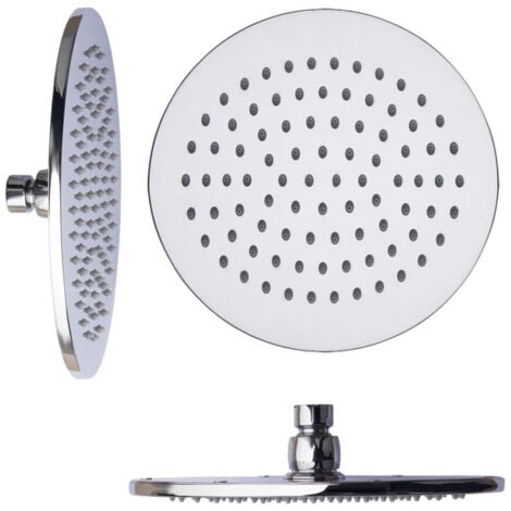 TrAdE Shop Traesio - Soffione Doccia 4" 10cm Tondo In Acciaio Attacco Standard Snodato Orientabile -