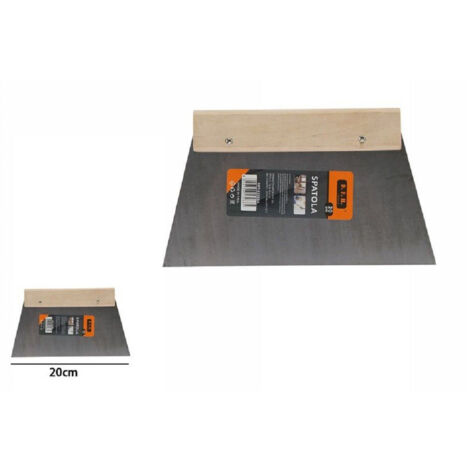 TrAdE Shop Traesio - Spatola Trapezoidale Per Stucco In Acciaio Manico In Legno 20cm Pittore 53268a -