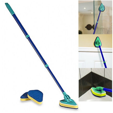 TrAdE Shop Traesio - Spazzola Pulisci Piastrelle Finestre Bagni Allungabile 3 In 1 Clean Reach -