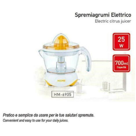 TrAdE Shop Traesio - Spremiagrumi Elettrico 25 Watt 700 Ml Automatica A Pressione Hoomei Hm-6905 -
