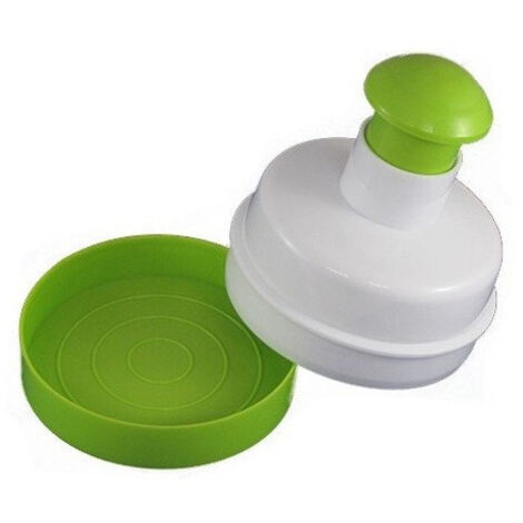 TrAdE Shop Traesio - Stampo Per Hamburger 9,5x12,5 Cm In Plastica Pressa Anche Carne Bianco -