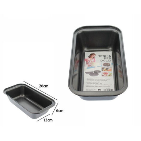 TrAdE Shop Traesio - Stampo Teglia Tortiera Per Dolce Torta Antiaderente Rettangolare 13x26x6cm 59950 -