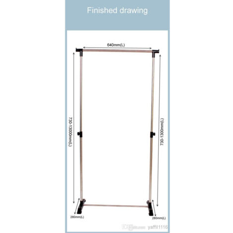 TrAdE Shop Traesio - Stand Appendiabiti Allungabile Telescopico Singolo Con Base 64 X 28 X 73/130 Cm -
