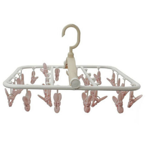 TrAdE Shop Traesio - Stendino Portatile Stendibiancheria Pieghevole Casa Campeggi 24 Mollette 38x22cm -